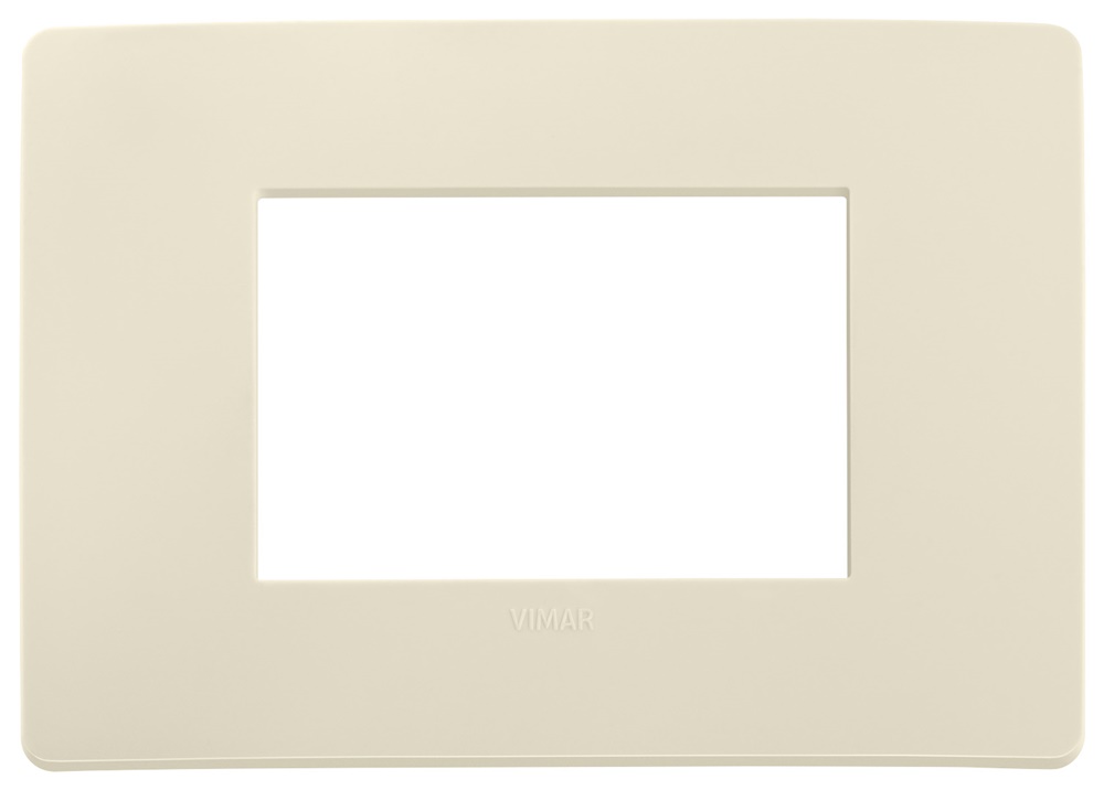 Placca Plana Up 3 moduli tecnopolimero avorio matt installazione rapida design moderno resistente graffi