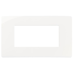 Placca Plana Up 4 moduli tecnopolimero bianco installazione rapida senza modifiche murarie design moderno resistente graffi