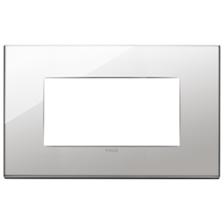 Placca 4 moduli metallo lucido nickel per impianti elettrici