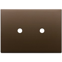 Placca 3 moduli doppio comando tondo metallo bronzo scuro spazzolato per installazioni elettriche