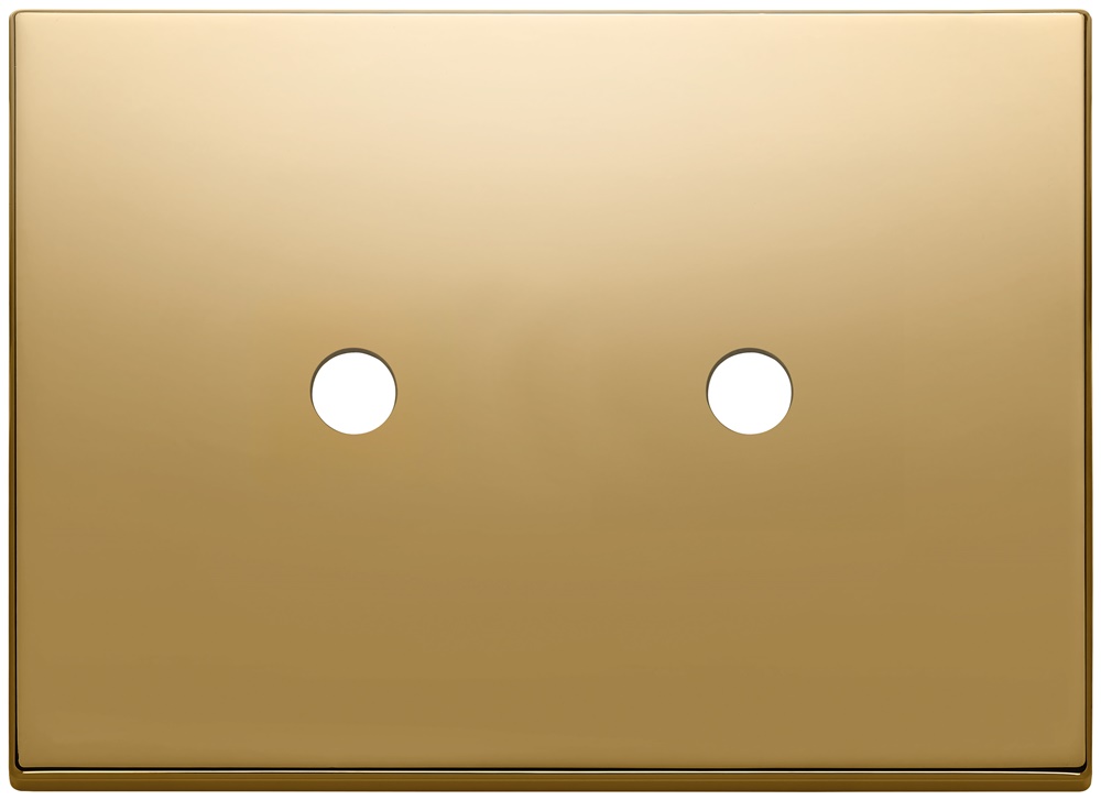 Placca metallo oro 3 moduli doppio comando Tondo per installazione copriforo
