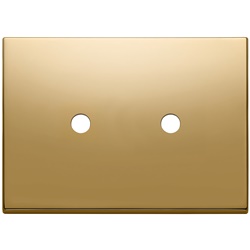 Placca metallo oro 3 moduli doppio comando Tondo per installazione copriforo