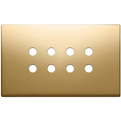 Placca 4 moduli 8 comandi tondo metallo oro domotica KNX