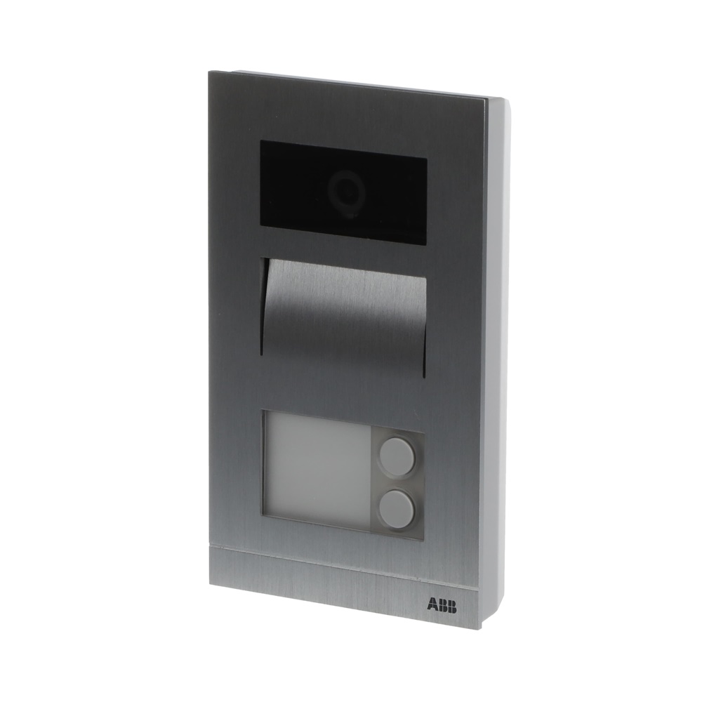 Mini videocitofono esterno 2 pulsanti alluminio installazione a parete superficie