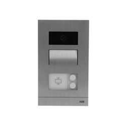 Mini videocitofono esterno 2 pulsanti con lettore RFID incasso alluminio 105mm