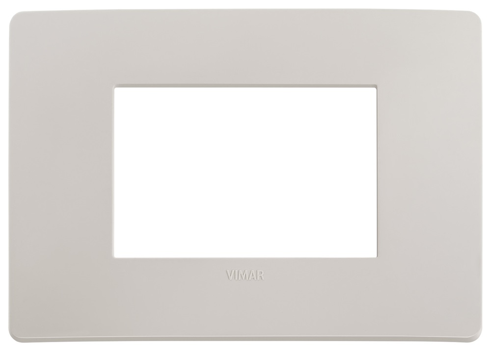 Placca piatta incasso 3 moduli grigio dolomite per impianti elettrici interni