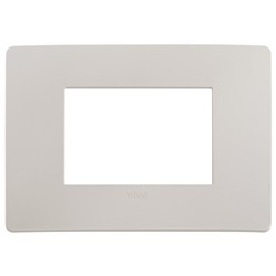Placca piatta incasso 3 moduli grigio dolomite per impianti elettrici interni