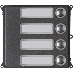 Pannello frontale 4 pulsanti con supporto policarbonato etichette 42x10 mm per controllo moduli chiamate elettriche robusto IK09