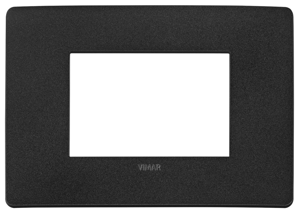 Placca piatta da incasso 3 moduli nero opaco per impianti elettrici moderni