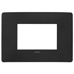 Placca piatta da incasso 3 moduli nero opaco per impianti elettrici moderni