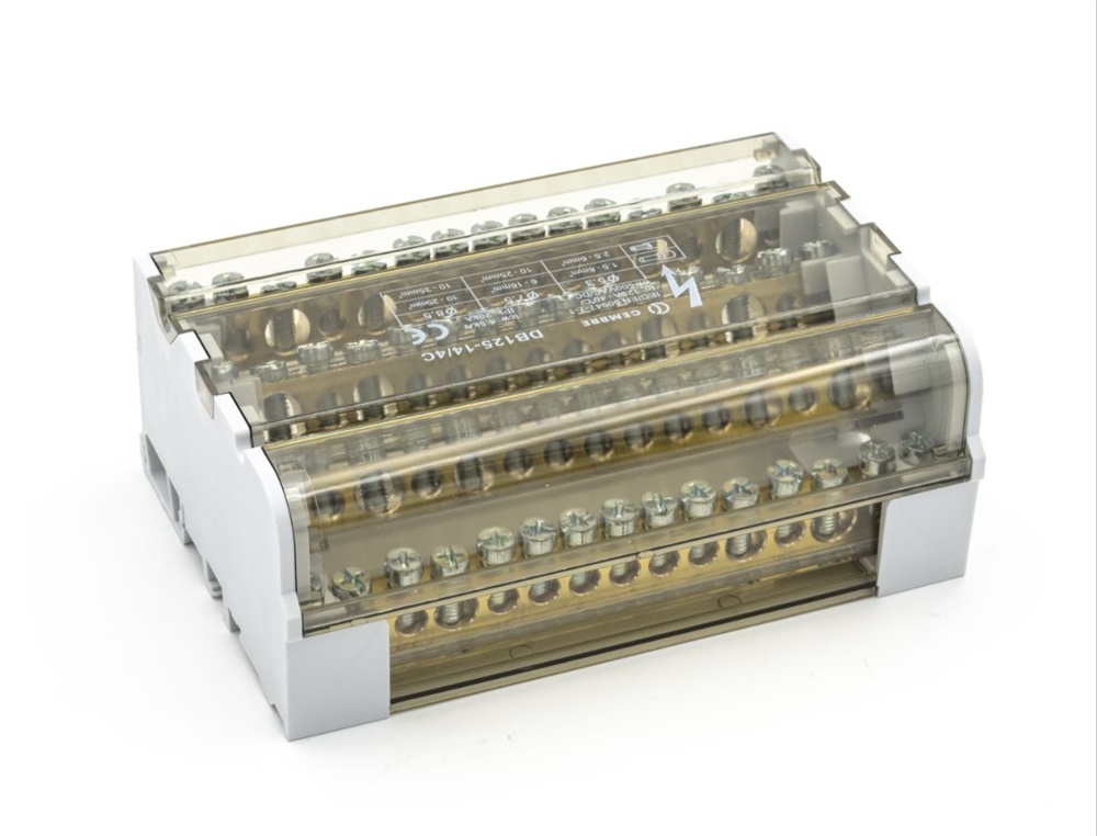 Ripartitore tetrapolare 125A 15 vie guida DIN quadro distribuzione