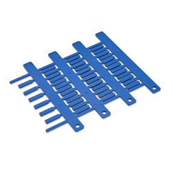 Targhetta MG-TPM blu 4x15mm metallo per impianti elettrici industriali