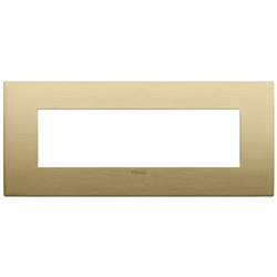 Placca Classic 7 moduli metallo ottone spazzolato per impianti elettrici