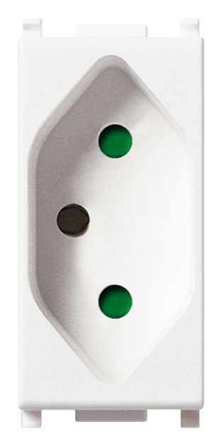 Presa SICURY 2P+T 10A 250V standard brasiliano bianco per impianti elettrici