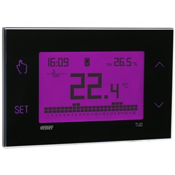 Cronotermostato 4G-LTE TouchColor Nero controllo riscaldamento condizionamento parete