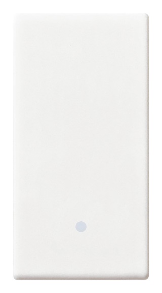 Tasto illuminabile a punto bianco 1 modulo design moderno per impianti residenziali e commerciali