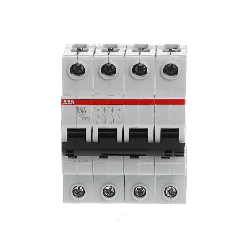 Interruttore automatico S204-B80 4 poli 80A B-Char 6kA protezione circuiti elettrici residenziali industriali