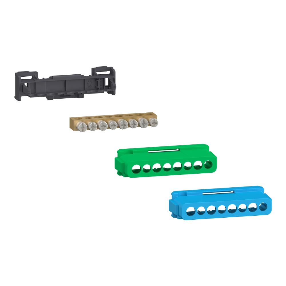 Kit morsettiera Linergy 8 fori 4x16mm² 4x10mm² collegamento terra neutro fino 80A 440V CA