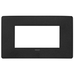 Placca piatta da incasso 4 moduli nero opaco per impianti elettrici moderni
