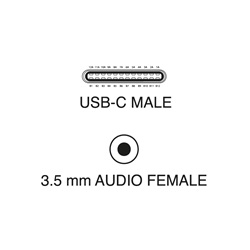 Adattatore USB 3.1 Tipo C con connettore 3,5 mm compatto resistente per applicazioni elettroniche