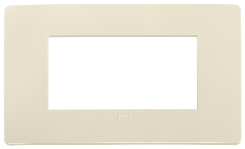 Placca piatta incasso 4 moduli avorio opaco design sobrio per impianti elettrici domestici e professionali