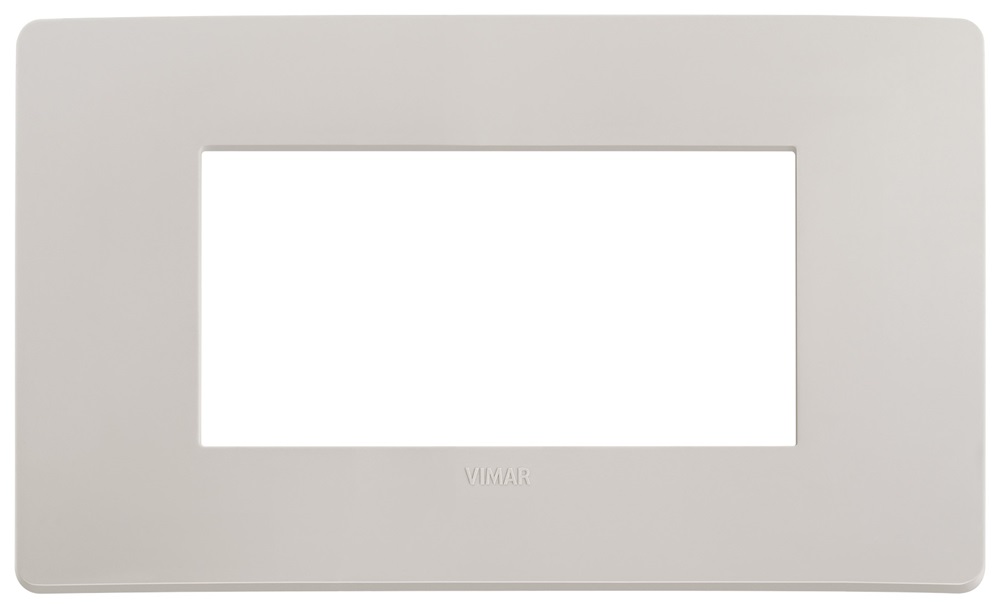 Placca piatta da incasso 4 moduli grigio dolomite per impianti elettrici interni