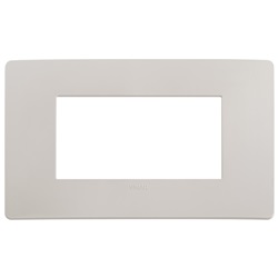 Placca piatta da incasso 4 moduli grigio dolomite per impianti elettrici interni