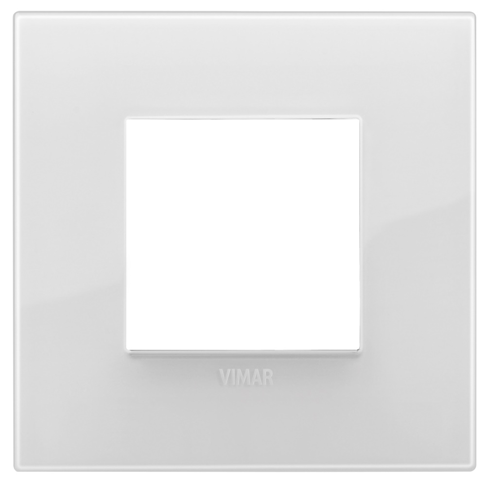 Placca Classic 2 moduli tecnopolimero Reflex ghiaccio per impianti elettrici