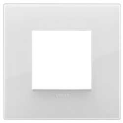 Placca Classic 2 moduli tecnopolimero Reflex ghiaccio per impianti elettrici