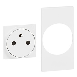 Cover presa standard franco/belga 2 moduli bianca per installazioni elettriche