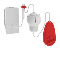Pulsante tirante antibatterico IP55 per WC 1 modulo bianco