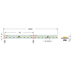 Striscia LED 8W/m 24V IP20 30m per illuminazione interna continua efficiente e versatile