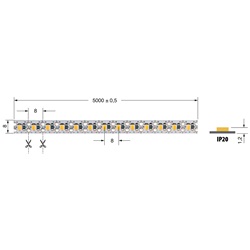 Striscia LED 10,5W/m 24V IP20 CR90 per illuminazione interna efficiente