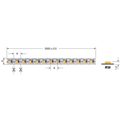 Striscia LED 10,5W/m 24V IP20 CR90 per illuminazione interna efficiente