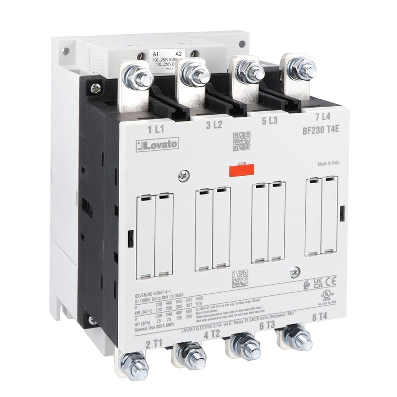 Contattore 4 poli 350A AC1 tensione 250-500VAC/DC uso industriale
