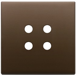 Placca 2 moduli 4 comandi tondo metallo bronzo scuro spazzolato domotica KNX