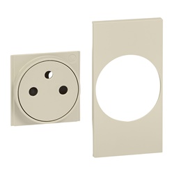 Cover presa standard franco-belga 2 moduli sabbia per elettrico