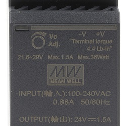 Alimentatore 24Vdc 1,5A 100-240Vac Installazione su guida DIN per uso industriale