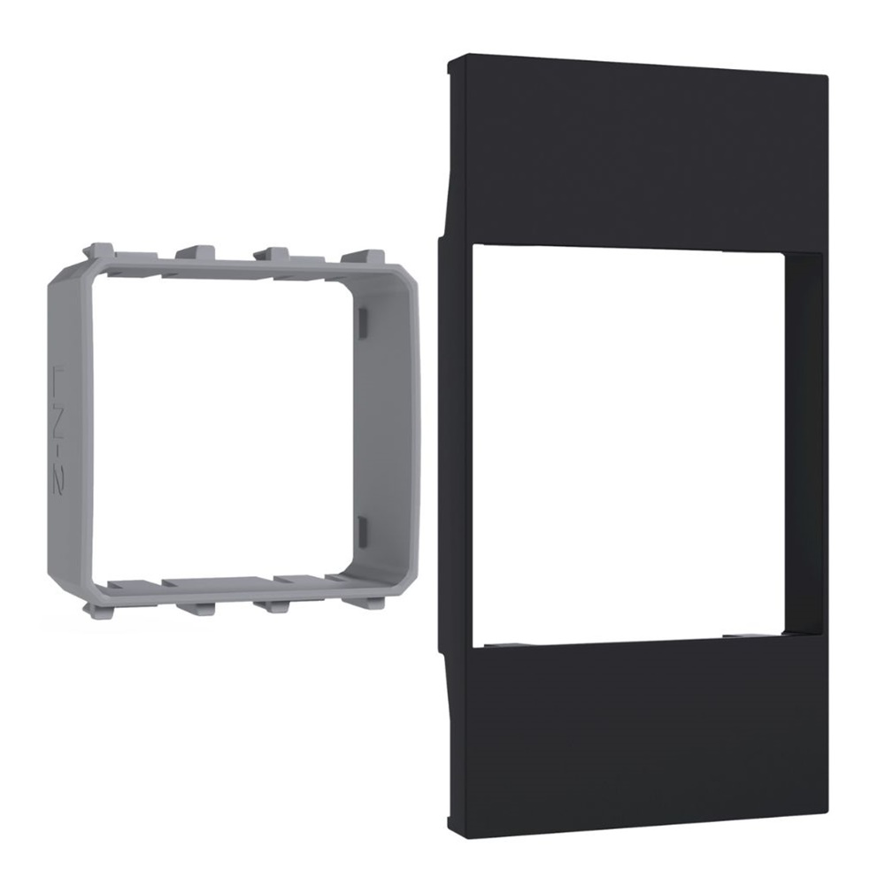 Kit montaggio Living Now nero 2 moduli per strumenti Vemer compatibili placca Bticino Living Now