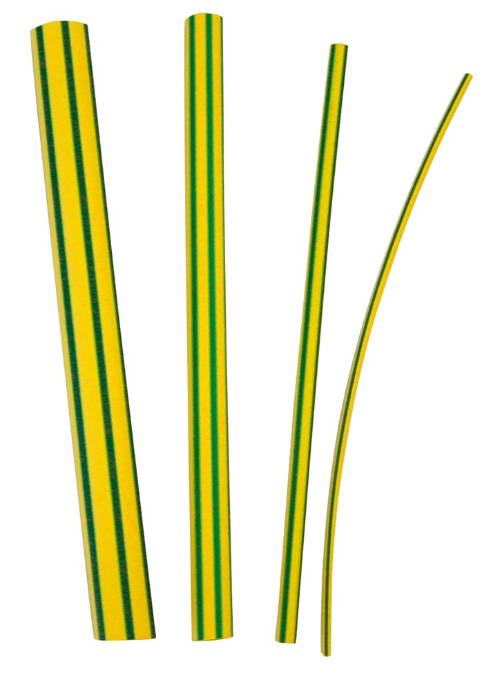 Guaina termorestringente poliolefina 24/8 mm giallo/verde per cavi elettrici industriali