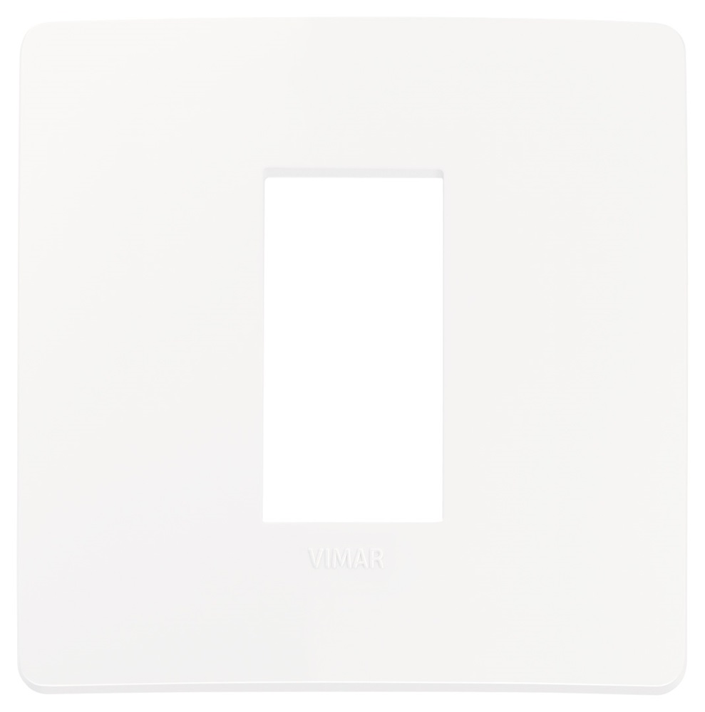 Placca piatta incasso 1 modulo bianco opaco per impianti elettrici interni