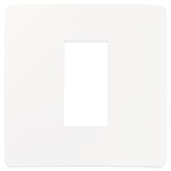 Placca piatta incasso 1 modulo bianco opaco per impianti elettrici interni