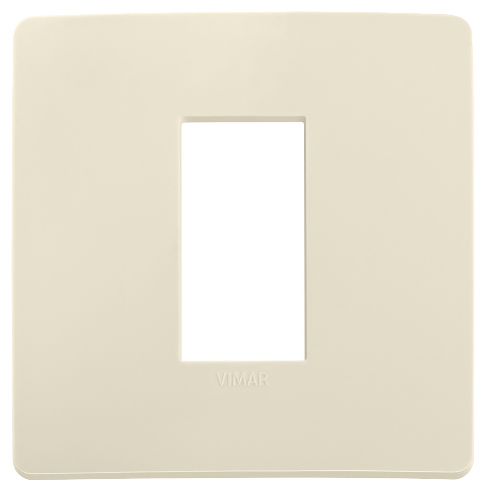 Placca piatta da incasso 1 modulo avorio opaco per impianti elettrici parete