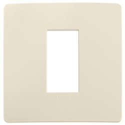 Placca piatta da incasso 1 modulo avorio opaco per impianti elettrici parete