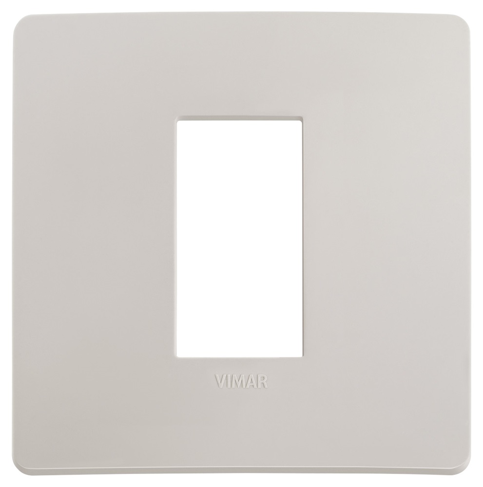 Placca piatta incasso 1 modulo grigio dolomite per impianti elettrici interni
