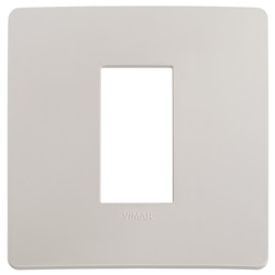 Placca piatta incasso 1 modulo grigio dolomite per impianti elettrici interni