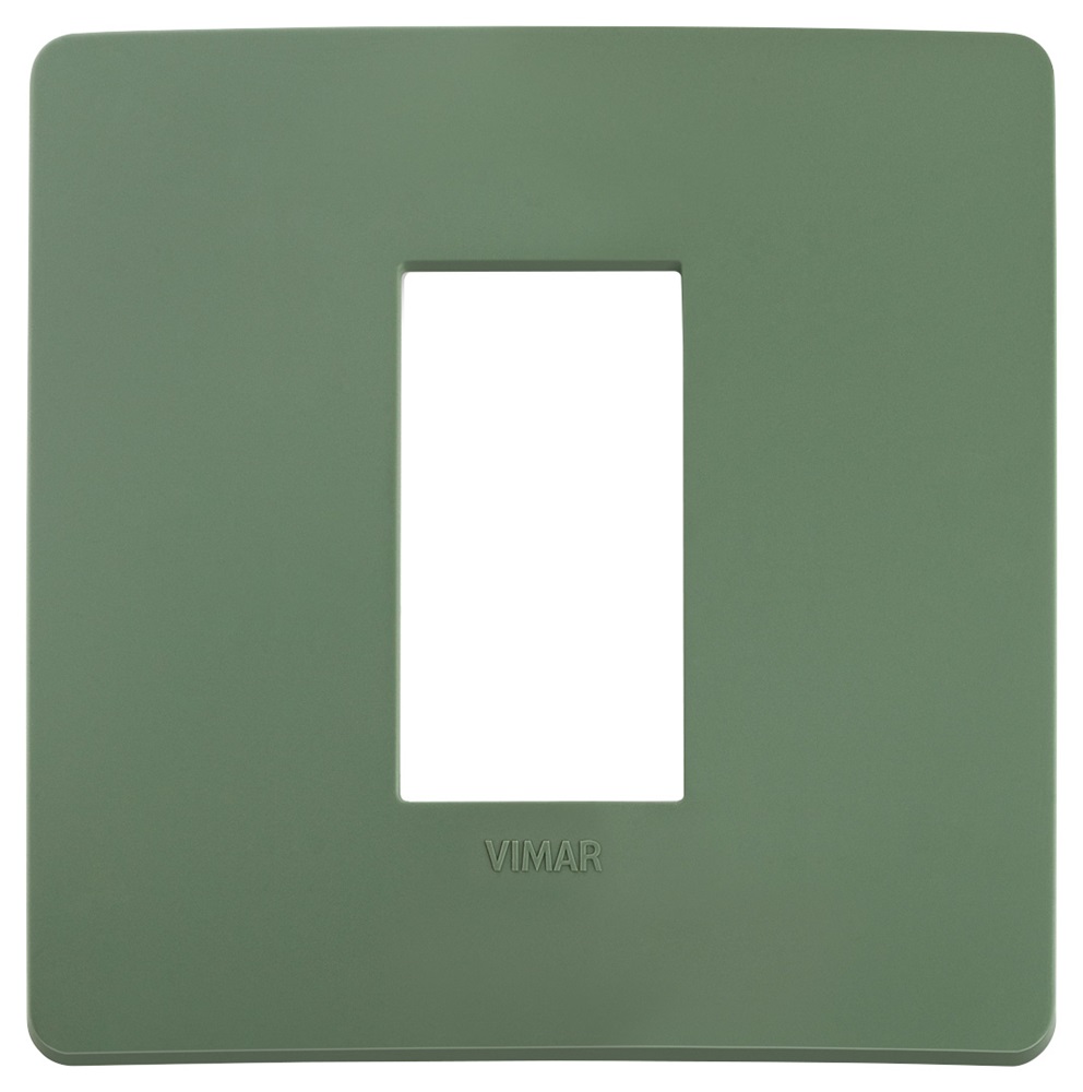 Placca piatta da incasso 1 modulo salvia opaco finitura matt per ambienti moderni