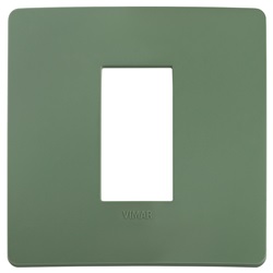 Placca piatta da incasso 1 modulo salvia opaco finitura matt per ambienti moderni