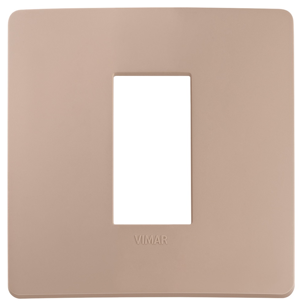 Placca piatta da incasso 1 modulo finitura opaca terracotta per impianti elettrici