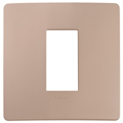 Placca piatta da incasso 1 modulo finitura opaca terracotta per impianti elettrici